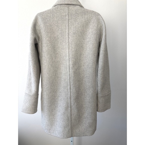 Clean Girl Wool Blend Coat Size 2 Light Grey Stand Collar Chic Winter Jacket - Picture 3 of 13
